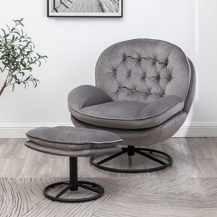 Sol Swivel Chair With Footstool