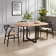 Belluno Industrial Style 160cm Round Extending Dining Table With 2/4 Dining Chairs