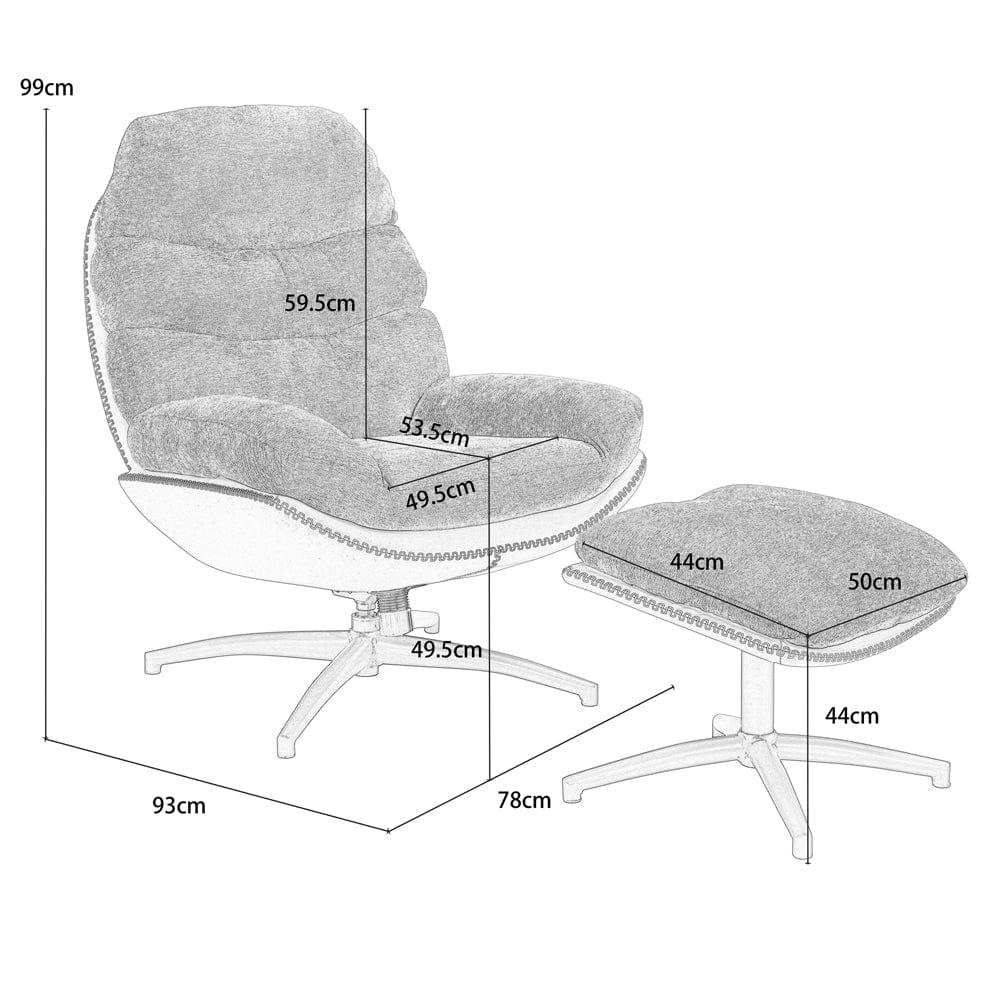 Boucle Swivel Recliner Chair