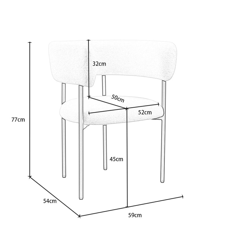 Belluno 4 Seater 180cm Extending Dining Table And Boucle Chair Set