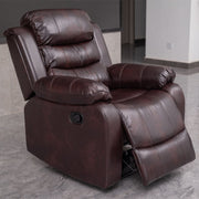 PU Leather Brown Manual Recliner 2 Seater Sofa / Armchair Set