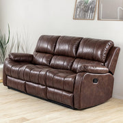 Leatheire Brown Manual Recliner 3 Seater Sofa / 2 Seater Sofa/ Armchair Set