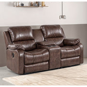 Leatheire Brown Manual Recliner 3 Seater Sofa / 2 Seater Sofa/ Armchair Set