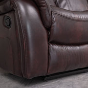 PU Leather Brown Manual Recliner 2 Seater Sofa / Armchair Set