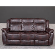 PU Leather Brown Manual Recliner Sofa / Armchair set