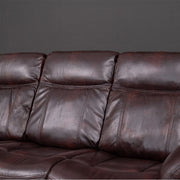 PU Leather Brown Manual Recliner Sofa / Armchair set