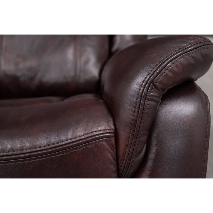 PU Leather Brown Manual Recliner 2 Seater Sofa / Armchair Set