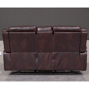 PU Leather Brown Manual Recliner Sofa / Armchair set