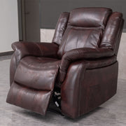 PU Leather Brown Manual Recliner Sofa / Armchair set