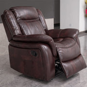 PU Leather Brown Manual Recliner Sofa / Armchair set