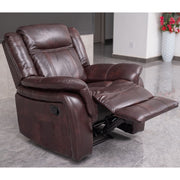 PU Leather Brown Manual Recliner Sofa / Armchair set