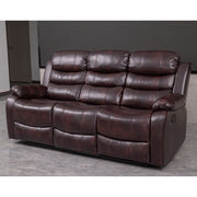 Brown PU Leather Manual Recliner 2 Seater Sofa/3 Seater Sofa / Armchair Set