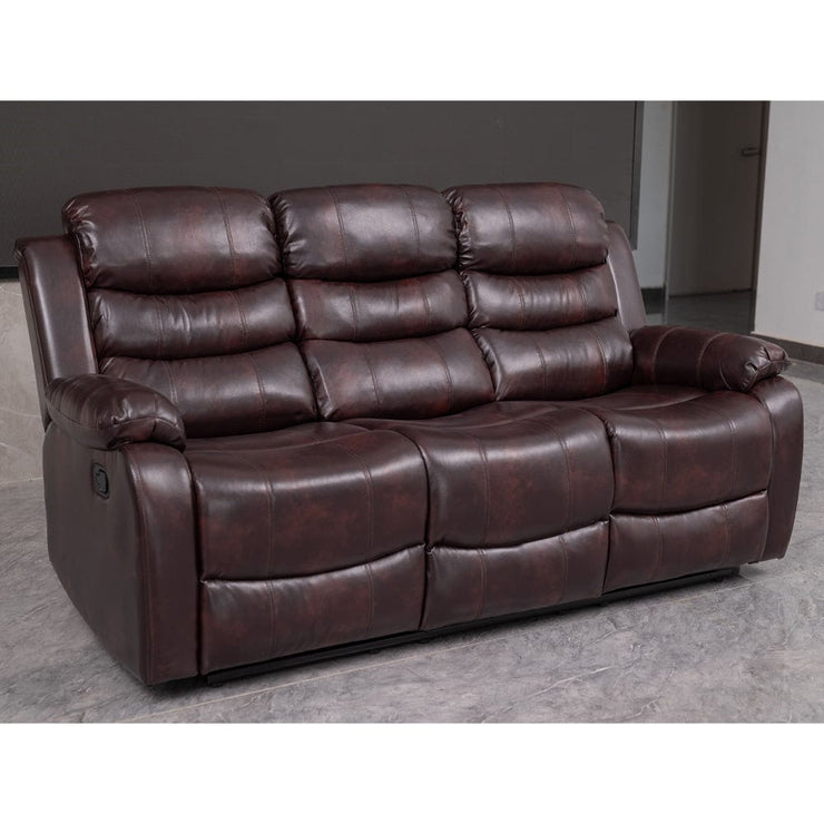 Brown PU Leather Manual Recliner 2 Seater Sofa/3 Seater Sofa / Armchair Set