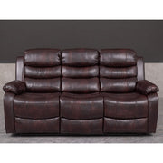 Brown PU Leather Manual Recliner 2 Seater Sofa/3 Seater Sofa / Armchair Set