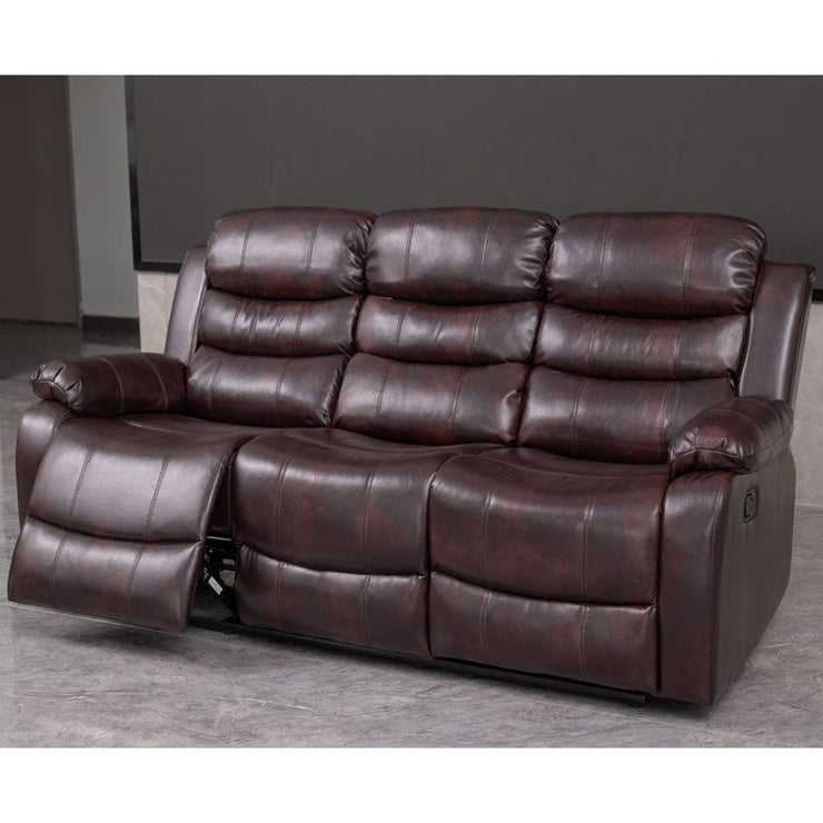 Brown PU Leather Manual Recliner 2 Seater Sofa/3 Seater Sofa / Armchair Set