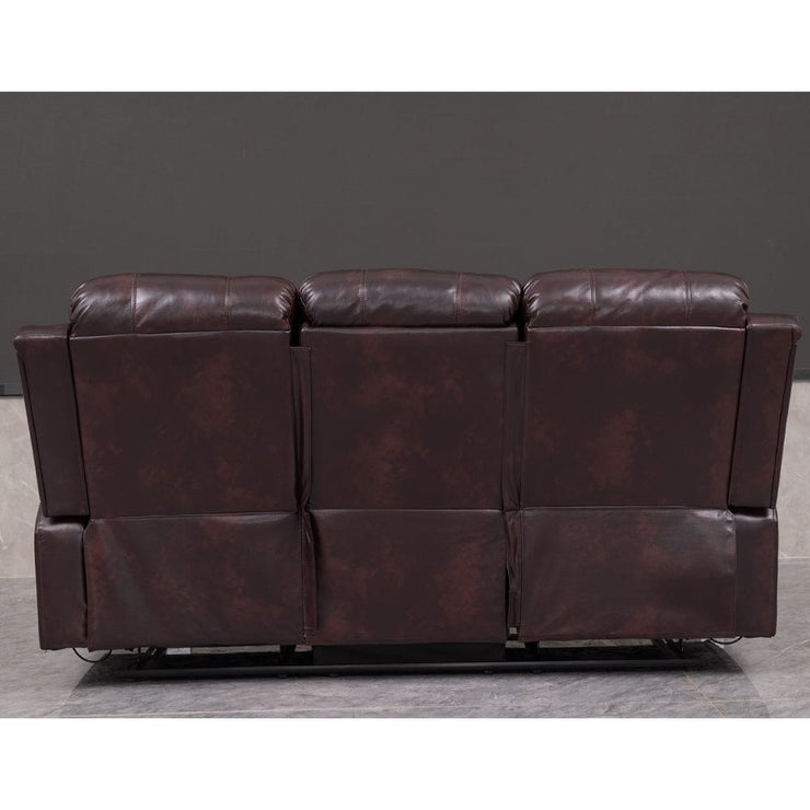 Brown PU Leather Manual Recliner 2 Seater Sofa/3 Seater Sofa / Armchair Set