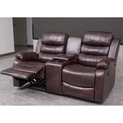 Brown PU Leather Manual Recliner 2 Seater Sofa/3 Seater Sofa / Armchair Set