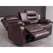 Brown PU Leather Manual Recliner 2 Seater Sofa/3 Seater Sofa / Armchair Set