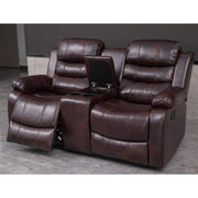 Brown PU Leather Manual Recliner 2 Seater Sofa/3 Seater Sofa / Armchair Set