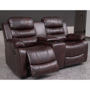 Brown PU Leather Manual Recliner 2 Seater Sofa/3 Seater Sofa / Armchair Set