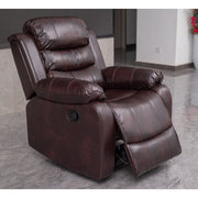 Brown PU Leather Manual Recliner 2 Seater Sofa/3 Seater Sofa / Armchair Set