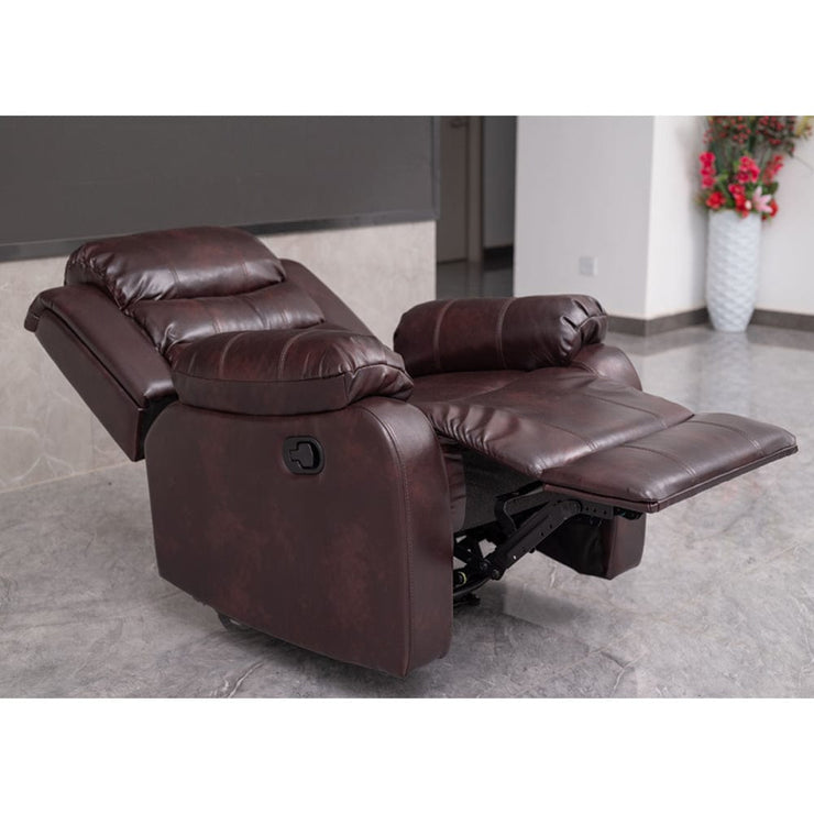 Brown PU Leather Manual Recliner 2 Seater Sofa/3 Seater Sofa / Armchair Set