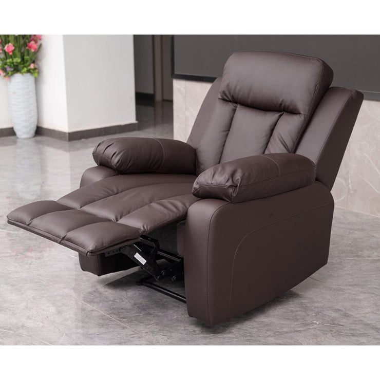 Brown PU Leather Pushback Recliner 2 Seater Sofa/3 Seater Sofa / Armchair Set