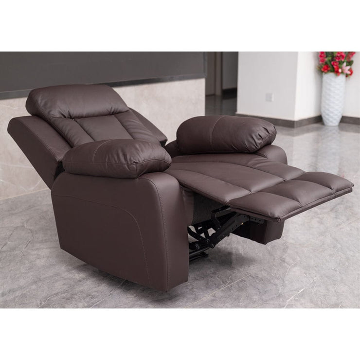 Brown PU Leather Pushback Recliner 2 Seater Sofa/3 Seater Sofa / Armchair Set