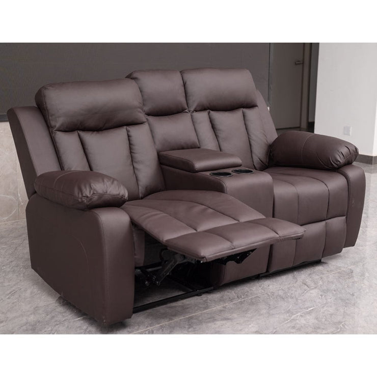 Brown PU Leather Pushback Recliner 2 Seater Sofa/3 Seater Sofa / Armchair Set