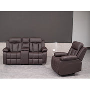 Brown PU Leather Pushback Recliner 2 Seater Sofa/3 Seater Sofa / Armchair Set