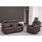 Brown PU Leather Pushback Recliner 2 Seater Sofa/3 Seater Sofa / Armchair Set