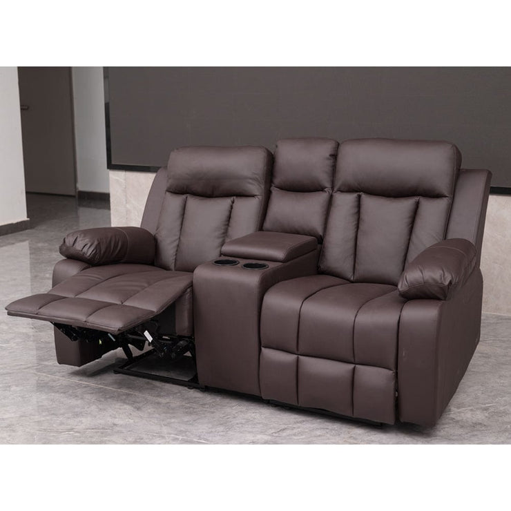 Brown PU Leather Pushback Recliner 2 Seater Sofa/3 Seater Sofa / Armchair Set