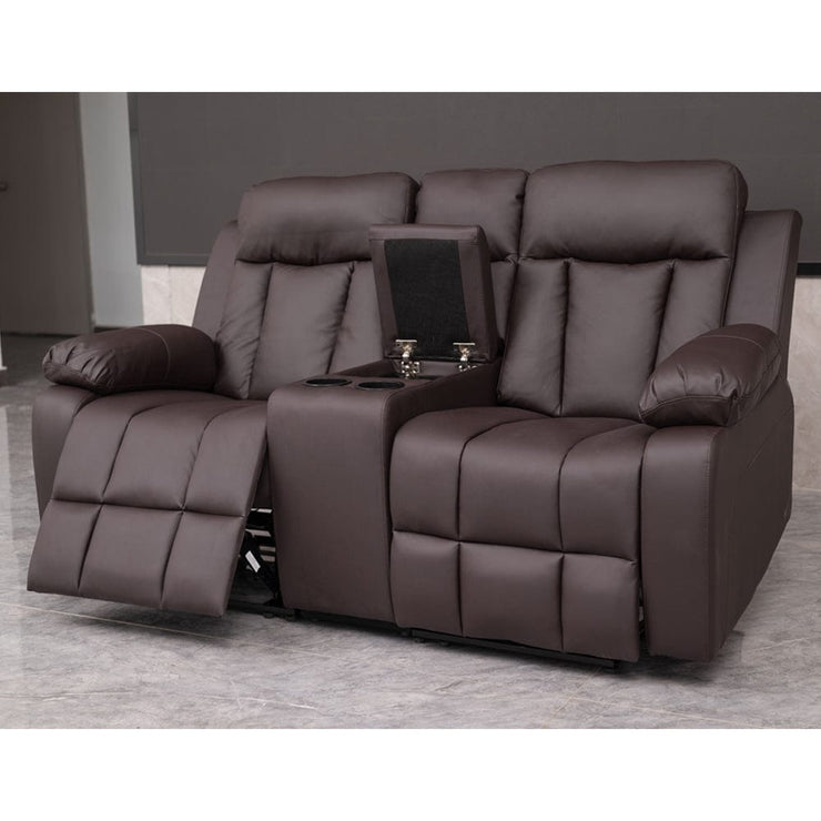 Brown PU Leather Pushback Recliner 2 Seater Sofa/3 Seater Sofa / Armchair Set