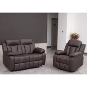 Brown PU Leather Pushback Recliner 2 Seater Sofa/3 Seater Sofa / Armchair Set