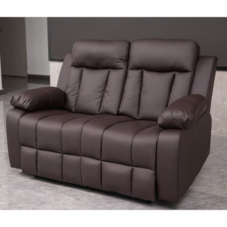 Brown PU Leather Pushback Recliner 2 Seater Sofa/3 Seater Sofa / Armchair Set