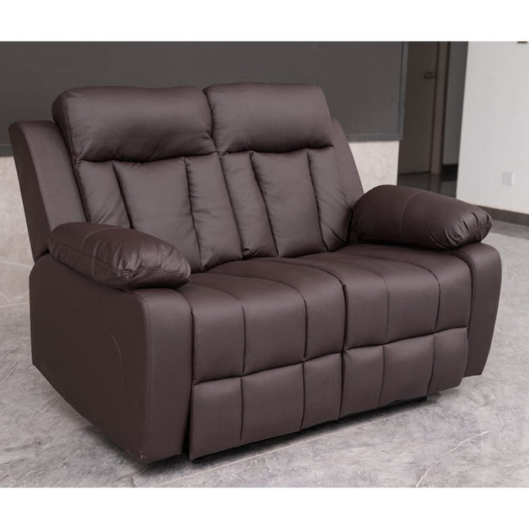 Brown PU Leather Pushback Recliner 2 Seater Sofa/3 Seater Sofa / Armchair Set