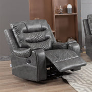 Grey PU Leather Manual Recliner Functional 2 Seater Sofa/3 Seater Sofa / Armchair Set