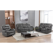 Grey PU Leather Manual Recliner Functional 2 Seater Sofa/3 Seater Sofa / Armchair Set