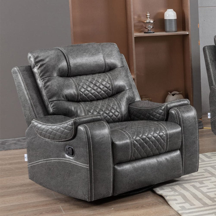 Grey PU Leather Manual Recliner Functional 2 Seater Sofa/3 Seater Sofa / Armchair Set