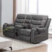 Grey PU Leather Manual Recliner Functional 2 Seater Sofa/3 Seater Sofa / Armchair Set