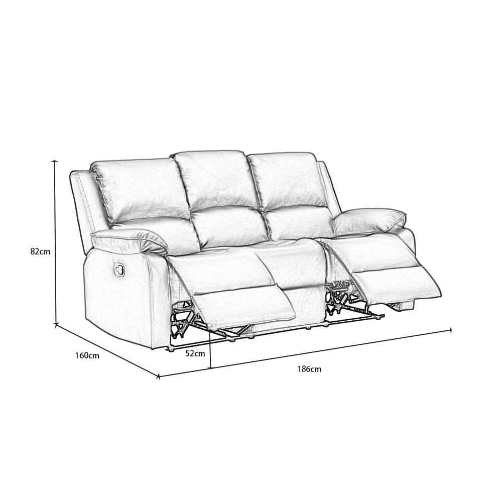 Palermo 3+2 Grey Leather Electric Or Manual Recliner Sofa Set