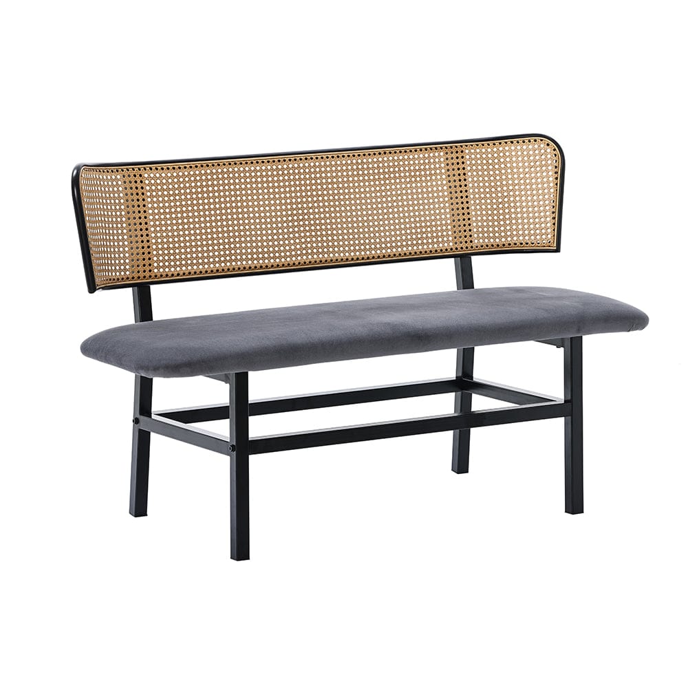 Rattan bench seat with back sale