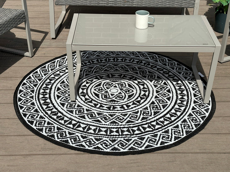 Summerfushion Outdoor Garden Waterproof Reversible Round Rug