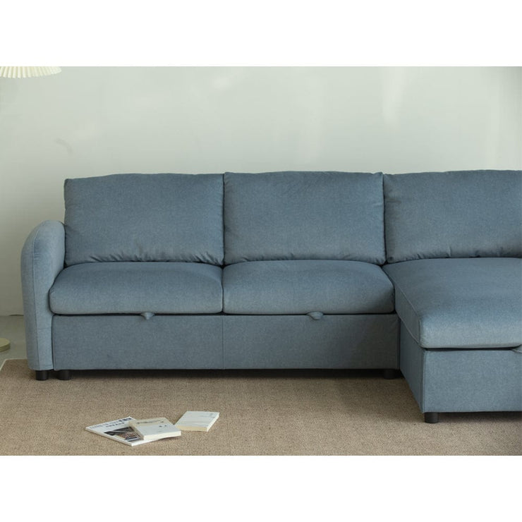 Anti-Scratching Microfibre Fabric Corner Sofa Storage Sofa 3 Seater Corner Sofa With Chaise