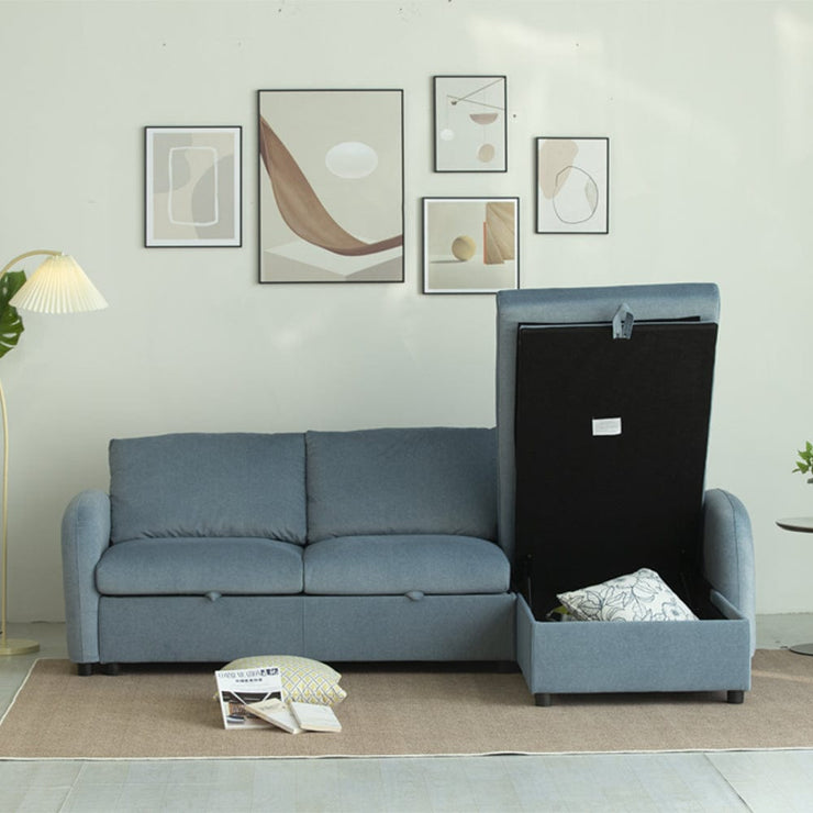 Anti-Scratching Microfibre Fabric Corner Sofa Storage Sofa 3 Seater Corner Sofa With Chaise