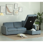 Anti-Scratching Microfibre Fabric Corner Sofa Storage Sofa 3 Seater Corner Sofa With Chaise