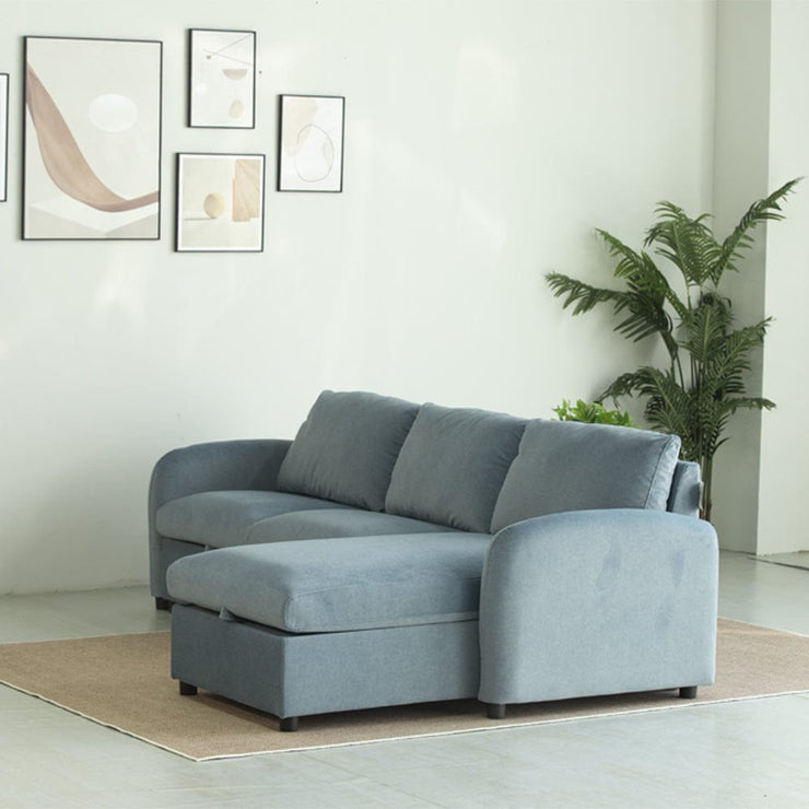 Anti-Scratching Microfibre Fabric Corner Sofa Storage Sofa 3 Seater Corner Sofa With Chaise