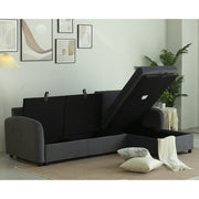 Anti-Scratching Microfibre Fabric Corner Sofa Storage Sofa 3 Seater Corner Sofa With Chaise