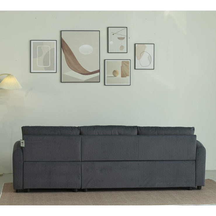 Anti-Scratching Microfibre Fabric Corner Sofa Storage Sofa 3 Seater Corner Sofa With Chaise