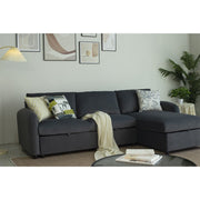 Anti-Scratching Microfibre Fabric Corner Sofa Storage Sofa 3 Seater Corner Sofa With Chaise